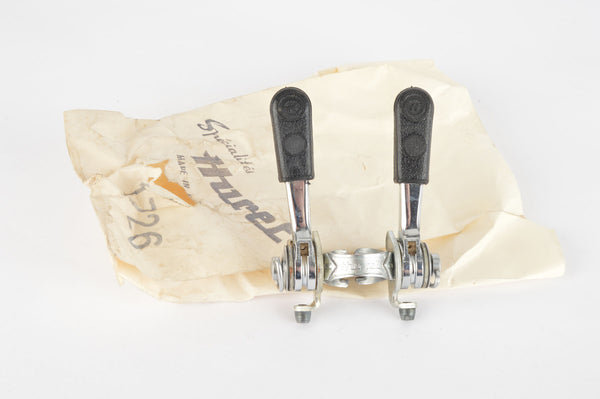 NOS Huret Challenger #1726 Clamp-on Gear Lever Set with black rubber covers, from the 1970s