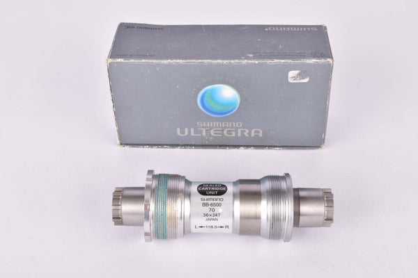 NOS/NIB Shimano Ultegra #BB-6500 Octalink triple Bottom Bracket in 118.5mm with italian thread from 1998 with box
