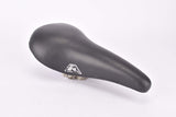NOS black Raleigh labled saddle made by Gallet, with original seatpost clamp
