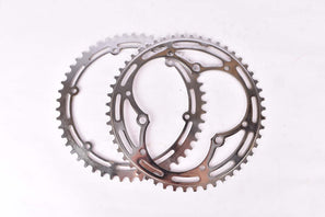 NOS chromed steel chainring set with 51/49 teeth and 116 BCD from the 1950s - 1960s