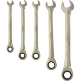 VAR tools Set of 5 Ratchet Combination Wrenches #DV-57100 - 8, 9 10 13 and 15 mm