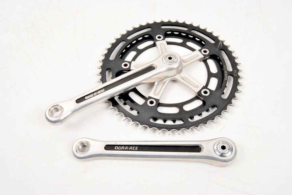 Black anodized / fluted Shimano Dura Ace first generation crankset Black anodized / fluted Shimano Dura Ace first generation crankset