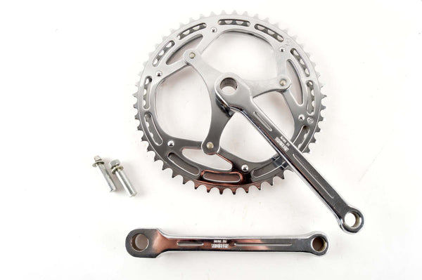 Stronglight 3-arm Spider cottered steel crankset with chainrings 46/50 teeth and 170mm length from the 1950s - 60s
