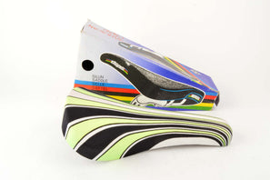NEW Huracan Crono Saddle with green/black/white lycra deck from the 1980s NOS/NIB