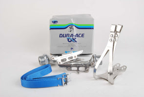 NEW Shimano Dura-Ace AX # PD-7300 pedals, including toeclips and straps from 1981-84 NOS/NIB
