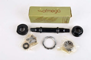NEW black anodized Ofmega bottom bracket with italian threading and 128mm lenght from the 80s NOS/NIB