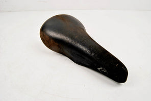 Cinelli Unicanitor leather covered saddle in black leather from the 70s - 80s
