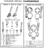 Very rare light weight drilled / drillum Campagnolo first generation Gran Sport Open C #601 & #602 Gear Lever Shifter Set, levers only from the 1950s