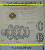 NOS Maillard 600 SH Helicomatic #MG silver steel Freewheel Cog with 28 teeth from the 1980s