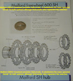 NOS Maillard 600 SH Helicomatic #MG silver steel Freewheel Cog with 16 teeth from the 1980s