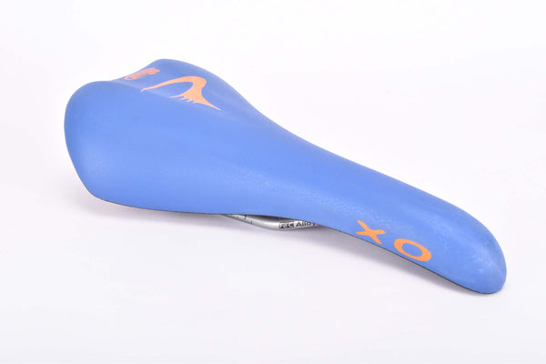 NOS Blue & Orange Pinarello labled Selle Italia XO Saddle from the 2000s