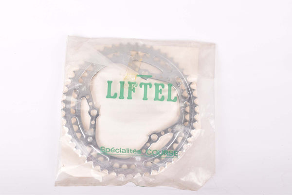 NOS Liftel Spécialités Course "Doubles-Plateaux chromés" 3 pin chromed steel Chainring with 52/45 teeth and 116 mm BCD for cottered cranksets