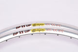 NOS Rigida DP 22 Ultimate Power (UP) silver polished high profile aero MTB Clincher Rim Set in 26"/559x16mm with 36 holes from the 1980s - 2000s