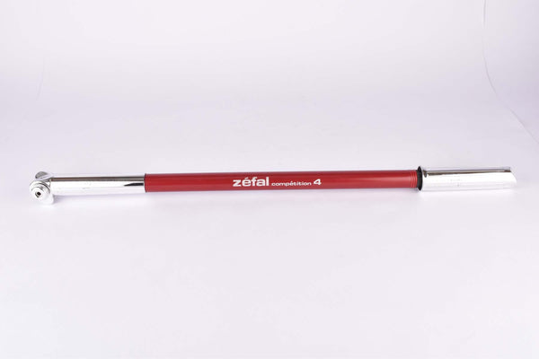 NOS Zefal Competition 4 red/chrome bike pump in 520-560mm for SV-Valve (presta valve/scalverand Ventil)