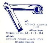 Guidons Philippe Luxe #40 Faux Lugged Stem in size 90 mm with 25.0 mm bar clamp size from 1950s - 60s